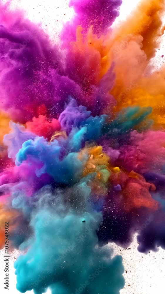 A vibrant explosion of colorful powder creates a stunning abstract art piece A vibrant explosion of colorful powder creates a stunning abstract art piece