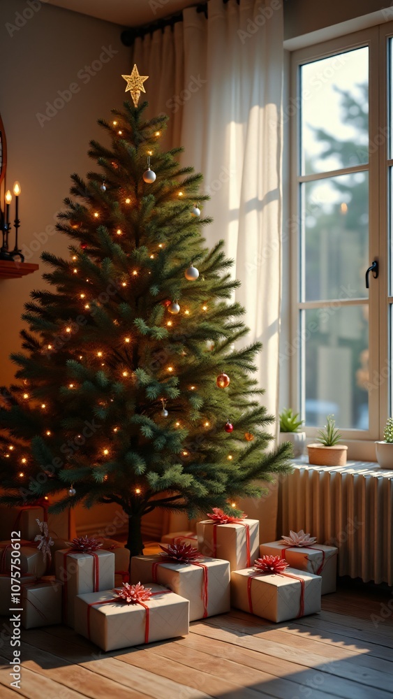 christmas tree with presents christmas tree with presents