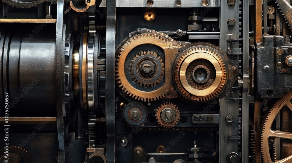 Industrial machine close-up with gears, motors, and electrical components, isolated on white Industrial machine close-up with gears, motors, and electrical components, isolated on white