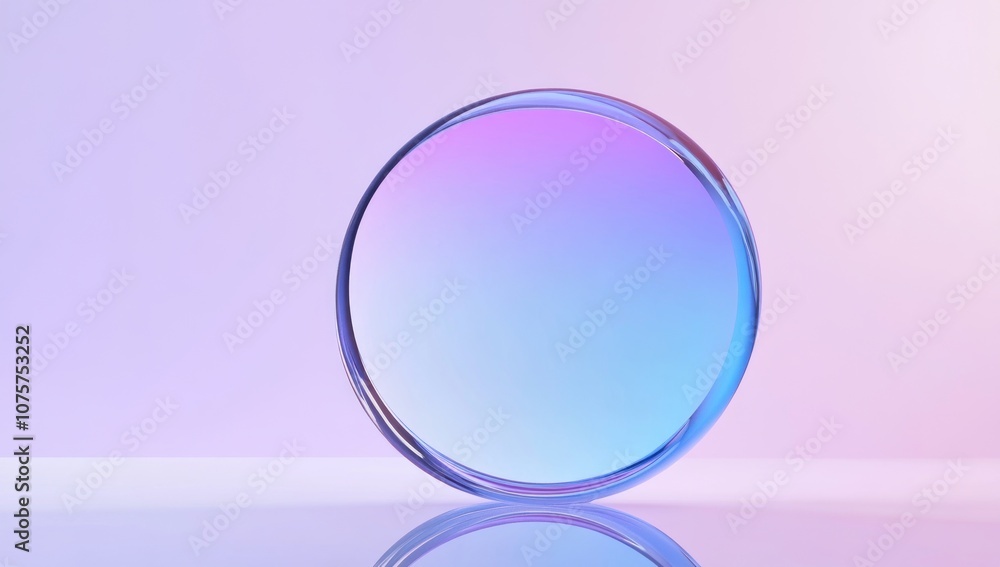 Glass Circle on Gradient Background Glass Circle on Gradient Background