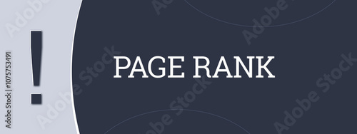 Page Rank. A blue banner illustration with white text.