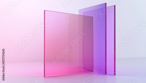 Abstract Glass Panels in a Minimalistic Setting