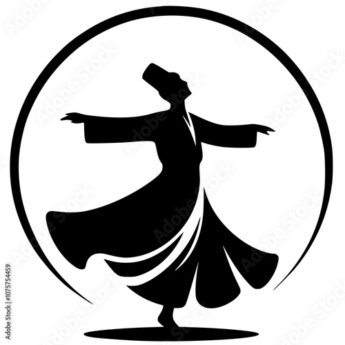 Sufi dance silhouette