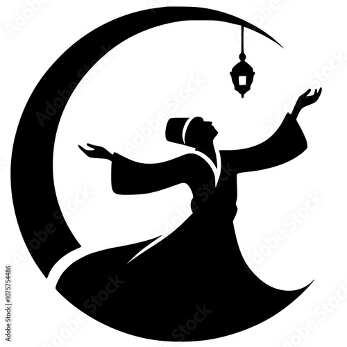 Sufi dance silhouette