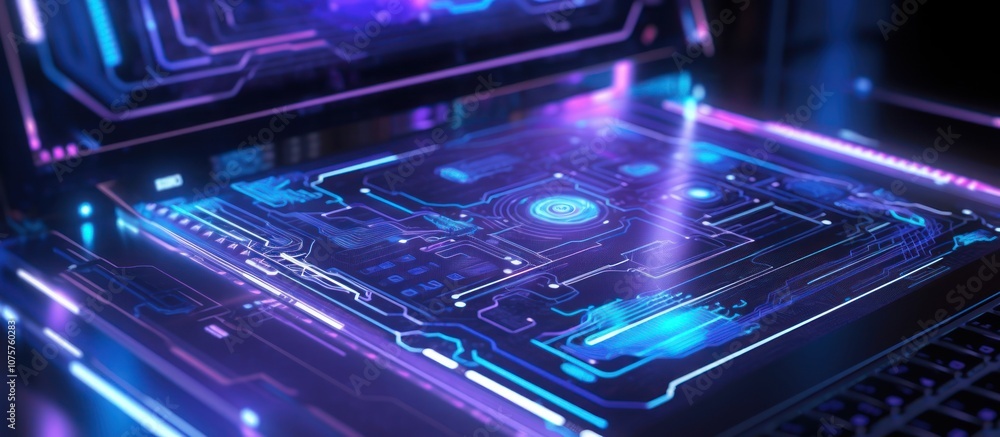Futuristic glowing neon circuit board. Futuristic glowing neon circuit board.