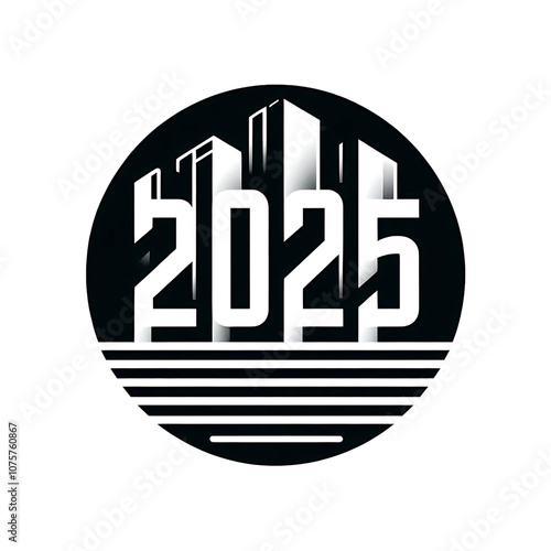 Iconic Black '2025' Typography