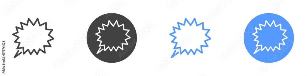 Anger bubble icon Flat set in black and white color Anger bubble icon Flat set in black and white color