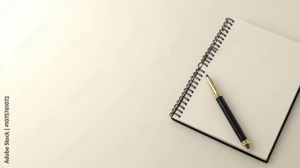 Blank Notebook with Pen Ready for Writing Blank Notebook with Pen Ready for Writing