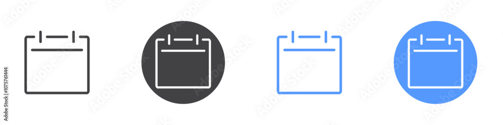 Calendar icon Flat set in black and white color Calendar icon Flat set in black and white color