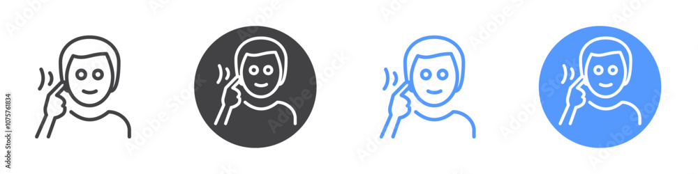 Fototapeta premium Deaf icon Flat set in black and white color