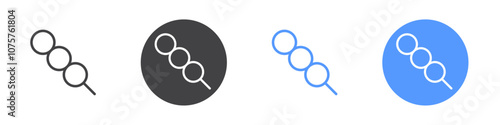 Dango icon Flat set in black and white color