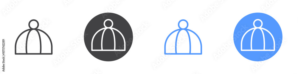 Hat icon Flat set in black and white color Hat icon Flat set in black and white color