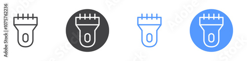 Hair trimmer icon Flat set in black and white color