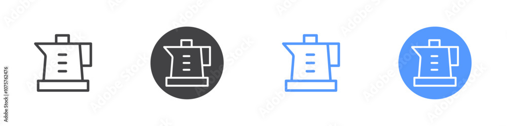Kettle icon Flat set in black and white color Kettle icon Flat set in black and white color