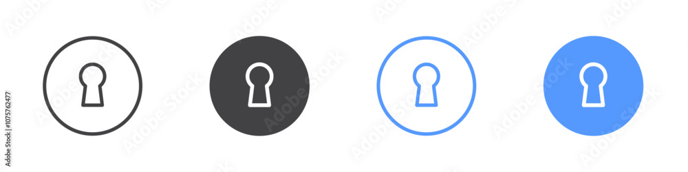 Keyhole icon Flat set in black and white color Keyhole icon Flat set in black and white color