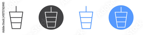 Juice icon Flat set in black and white color