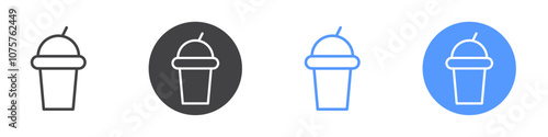 Juice icon Flat set in black and white color