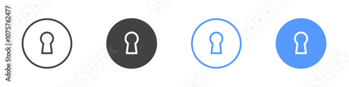 Keyhole icon Flat set in black and white color