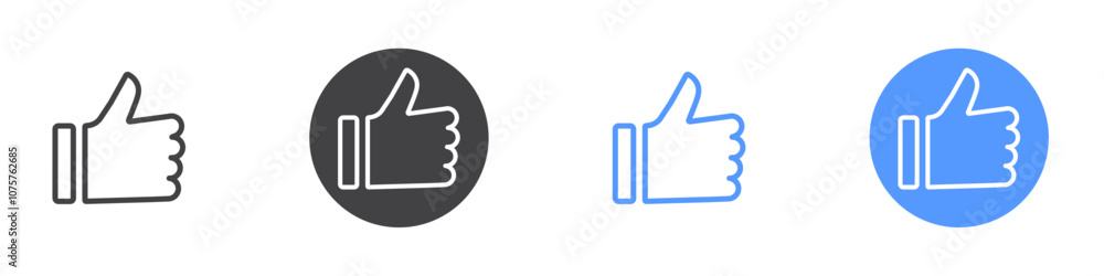 Like icon Flat set in black and white color Like icon Flat set in black and white color