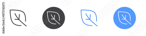 Free Download Leaf icon Flat set in black and white color - GFXLoad