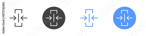 Link in icon Flat set in black and white color