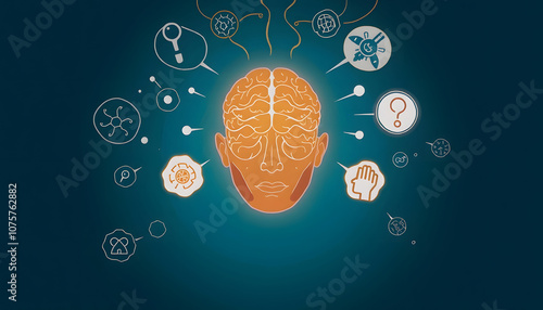 Mental health problems, illustration with white shades, png photo