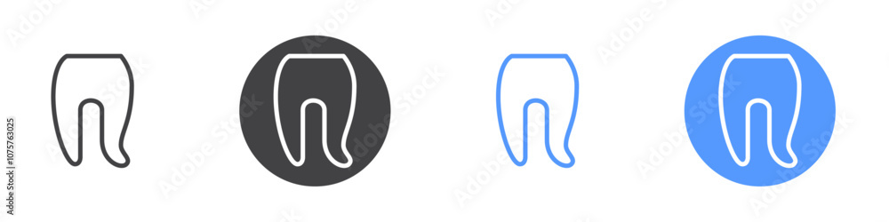 Pants icon Flat set in black and white color Pants icon Flat set in black and white color