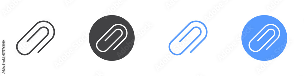 Paperclip icon Flat set in black and white color Paperclip icon Flat set in black and white color