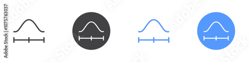 Parabola icon Flat set in black and white color