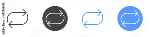 Free Download Repeat icon Flat set in black and white color - GFXLoad