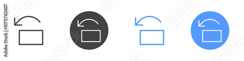 Rotate icon Flat set in black and white color