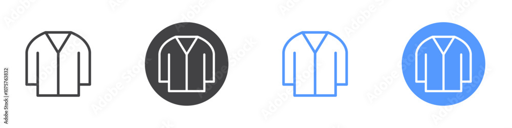 Shirt icon Flat set in black and white color Shirt icon Flat set in black and white color