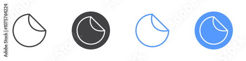 Sticker icon Flat set in black and white color