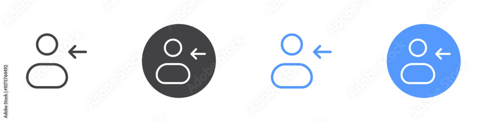 User in icon Flat set in black and white color User in icon Flat set in black and white color
