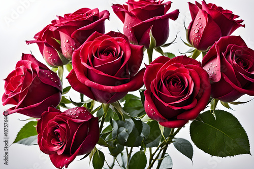 bouquet of roses against a white background