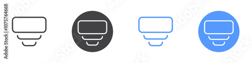 Widget icon Flat set in black and white color