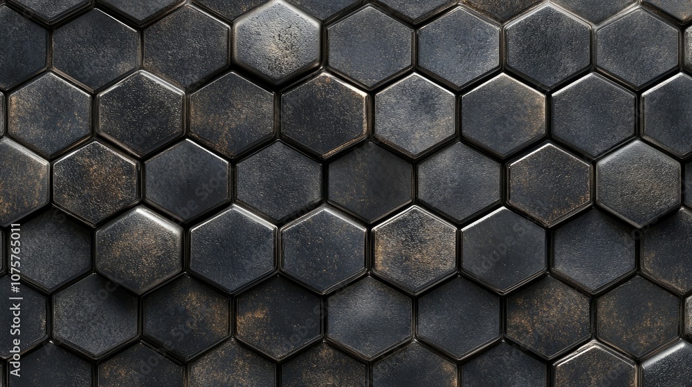 A seamless black 3d hexagon mosaic ideal for futuristic wallpaper and graphic design A seamless black 3d hexagon mosaic ideal for futuristic wallpaper and graphic design