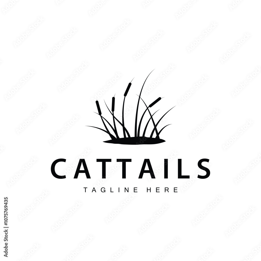 Cattail Logo Design Vector Simple Illustration Symbol Template Cattail Logo Design Vector Simple Illustration Symbol Template