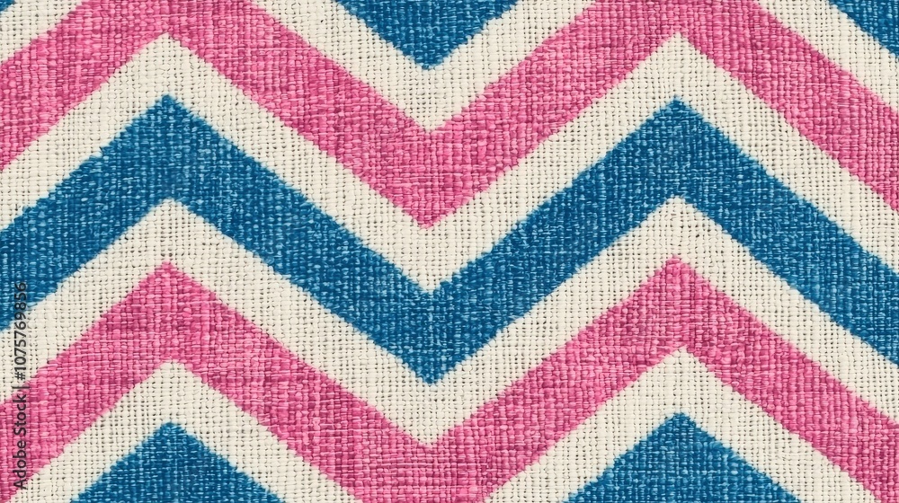 Pink Blue Chevron Zigzag Pattern Fabric Texture Background Pink Blue Chevron Zigzag Pattern Fabric Texture Background