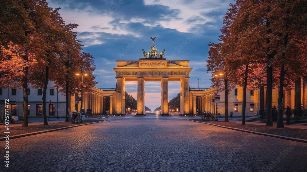 Obraz premium A majestic view of the Brandenburg Gate in Berlin,