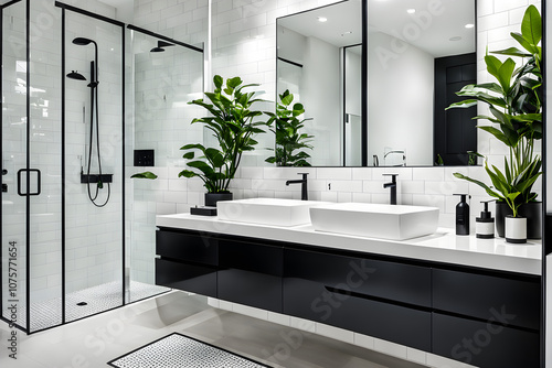 Modern and calming shower room or home bathroom