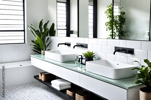 Modern and calming shower room or home bathroom