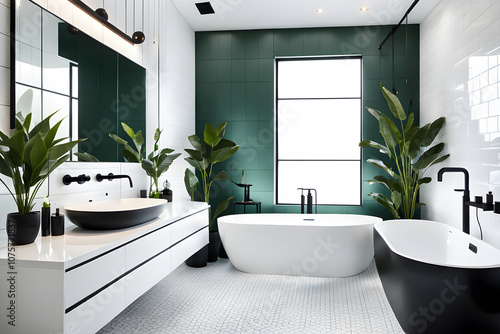 Modern and calming shower room or home bathroom