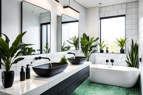 Modern and calming shower room or home bathroom