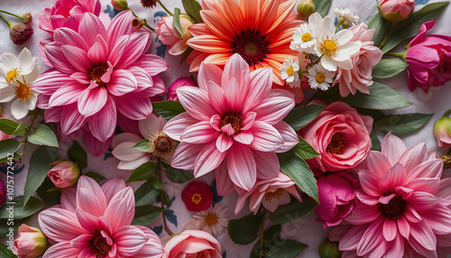 Floral pattern on seamless cloth. Flower bouquet with white shades, png