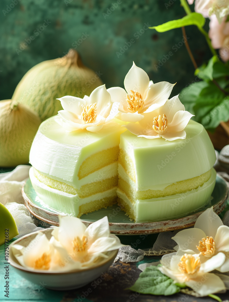 Honeydew Harmony Cake with Refreshing Honeydew Melon Icing: A Sweet Melodic Treat Honeydew Harmony Cake with Refreshing Honeydew Melon Icing: A Sweet Melodic Treat