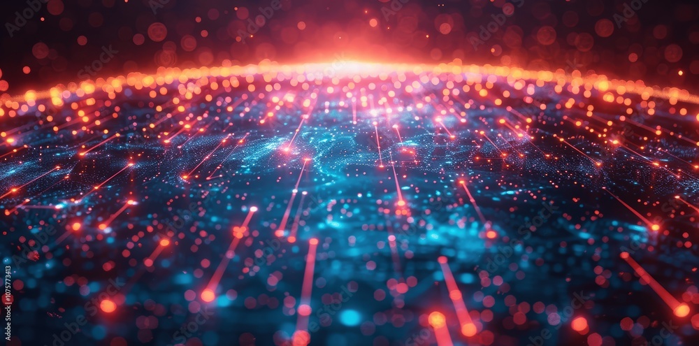 Fototapeta premium Global Network Concept: Earth Connectivity, High-Speed Data Transfer, Cyber Technology