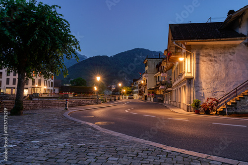 Interlaken city in  Switzerland on Swiss Alps