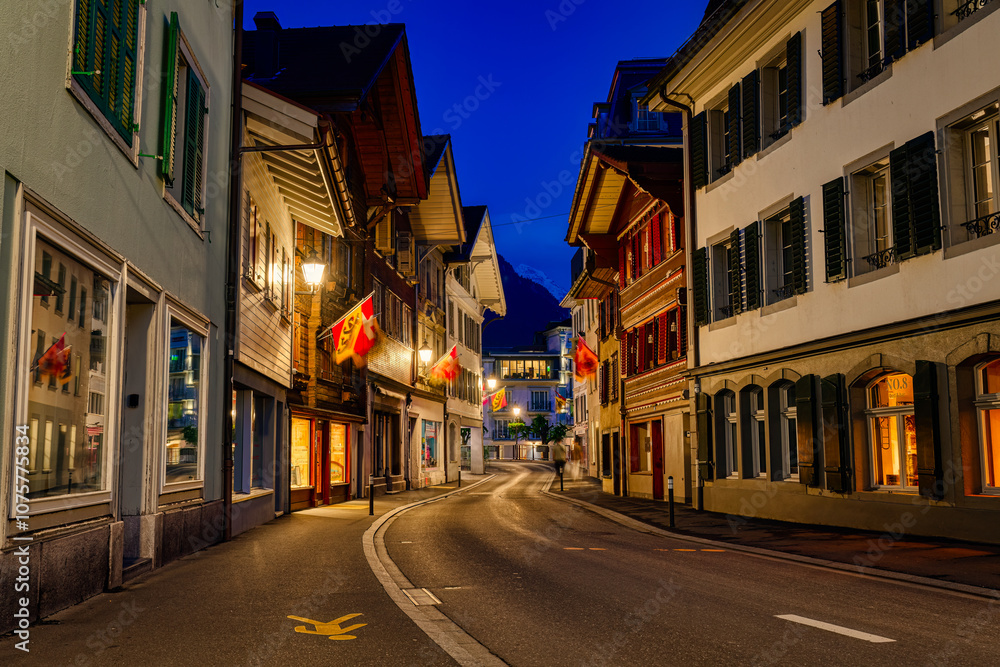 Fototapeta premium Interlaken city in Switzerland on Swiss Alps