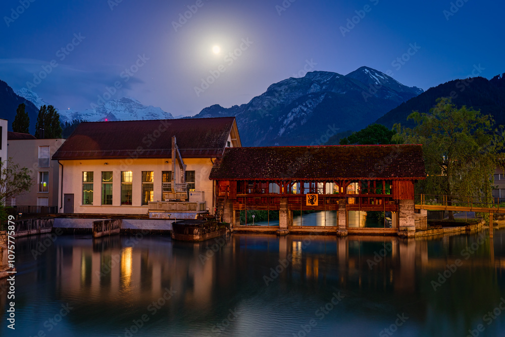 Fototapeta premium Interlaken city in Switzerland on Swiss Alps